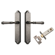 Verona Lever Shouldered Backplate Passage Kit Distressed Nickel