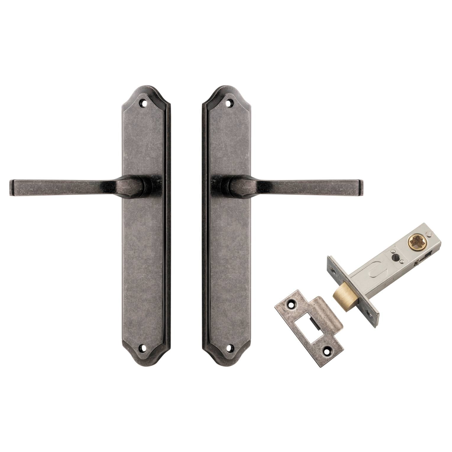 Annecy Lever Shouldered Backplate Passage Kit Distressed Nickel