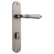 Sarlat Oval 85mm Privacy Lever Set, Distressed Nickel