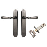 Verona Lever Oval Backplate Passage Kit Distressed Nickel