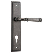 Verona Lever Stepped Backplate Distressed Nickel