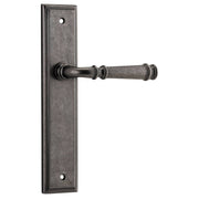 Verona Lever Stepped Backplate Distressed Nickel
