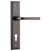 Annecy Lever Stepped Backplate Distressed Nickel