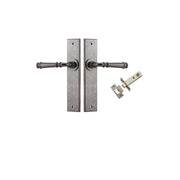 Verona Lever Chamfered  Backplate Passage Kit Distressed Nickel