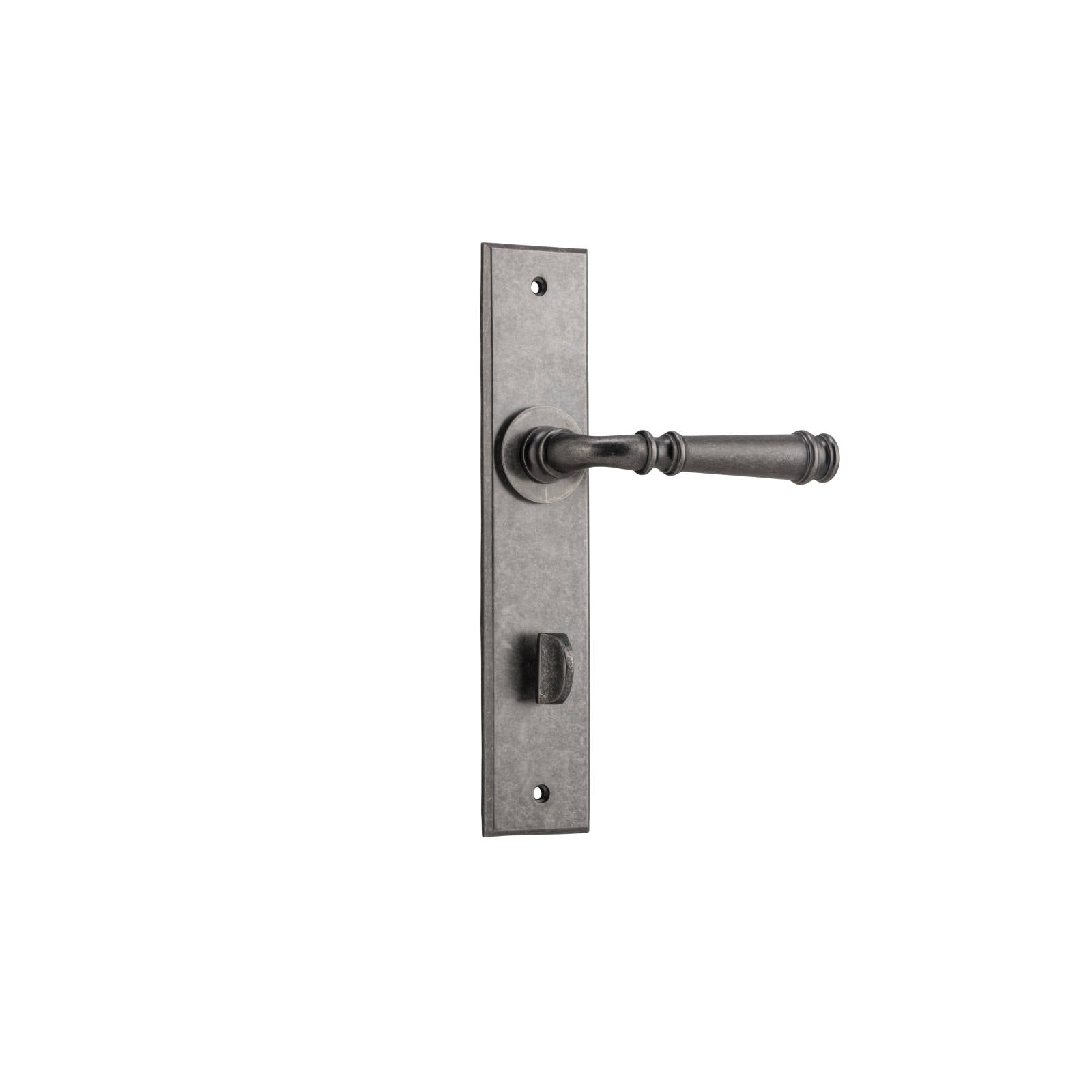 Verona Lever Distressed Nickel Chamfered Backplate
