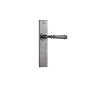 Verona Lever Distressed Nickel Chamfered Backplate
