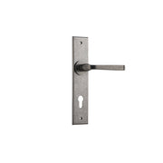 Annecy Lever Chamfered Backplate Distressed Nickel