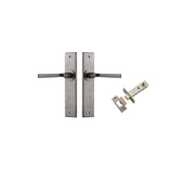 Annecy Lever Chamfered Backplate Passage Kit Distressed Nickel