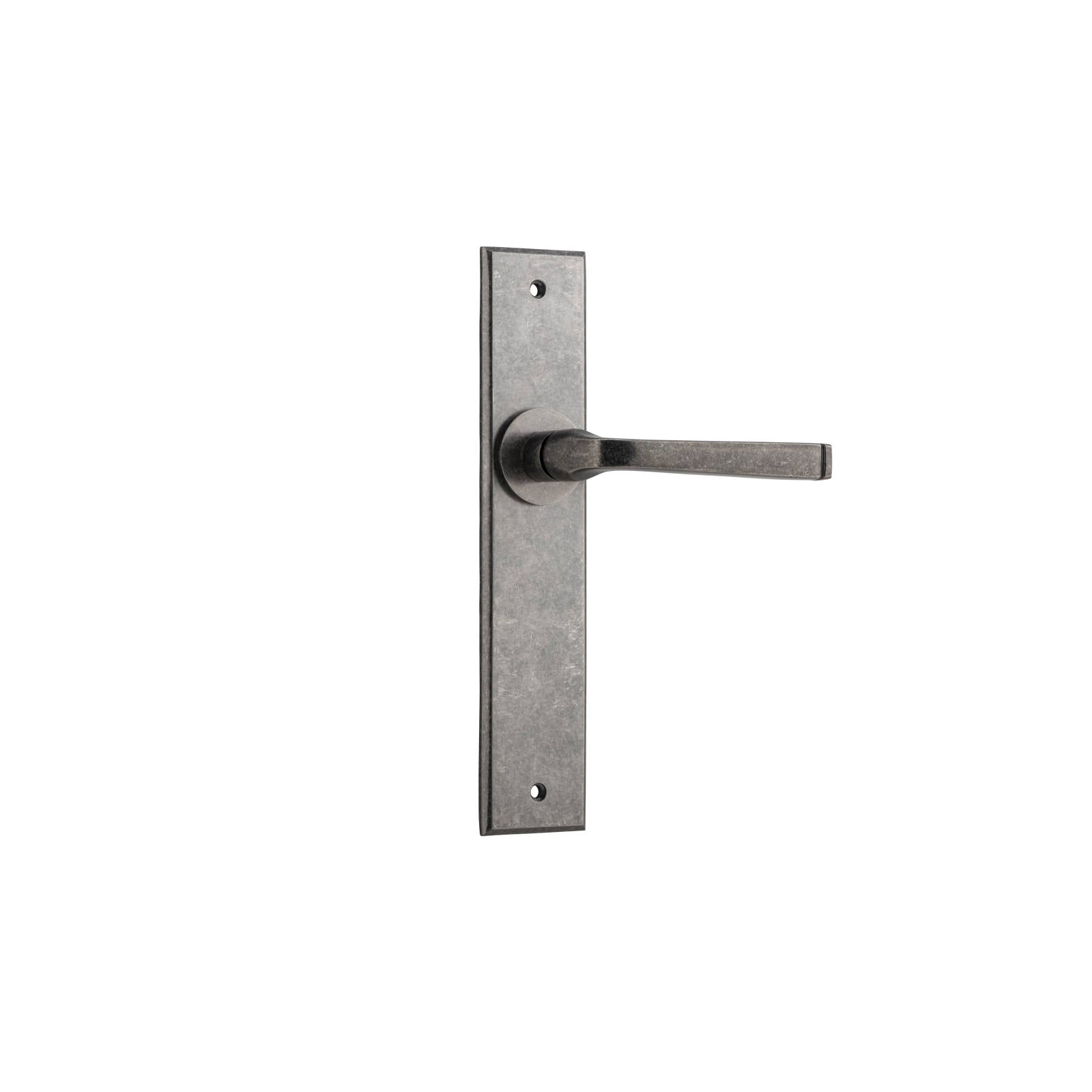 Annecy Lever Chamfered Backplate Distressed Nickel