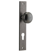 Paddington Knob Rectangular Backplate Distressed Nickel