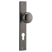 Cambridge Knob Rectangular Backplate Distressed Nickel