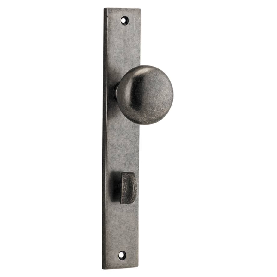 Cambridge Knob Rectangular Backplate Distressed Nickel
