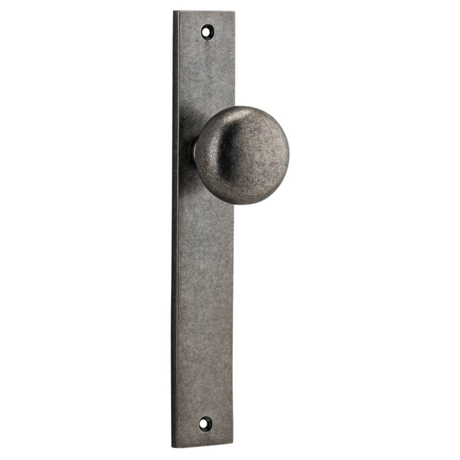 Cambridge Knob Rectangular Backplate Distressed Nickel