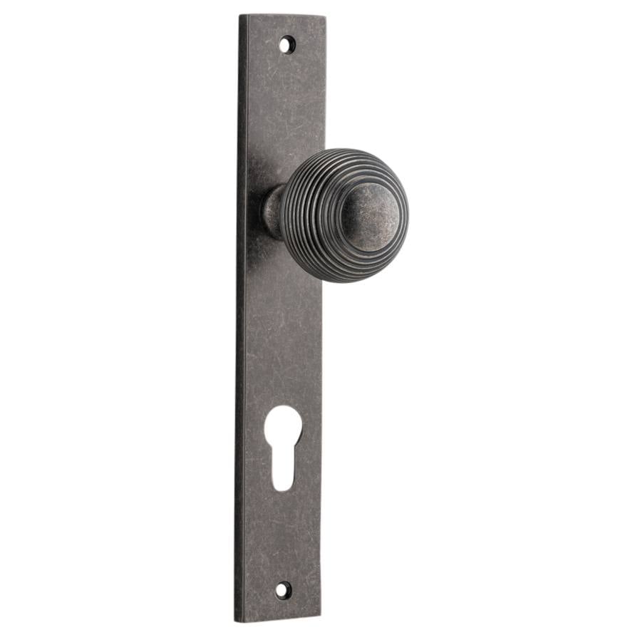 Guildford Knob Rectangular Backplate Distressed Nickel