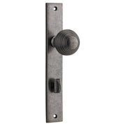 Guildford Knob Rectangular Backplate Distressed Nickel