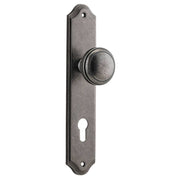 Paddington Knob Shouldered Backplate Distressed Nickel