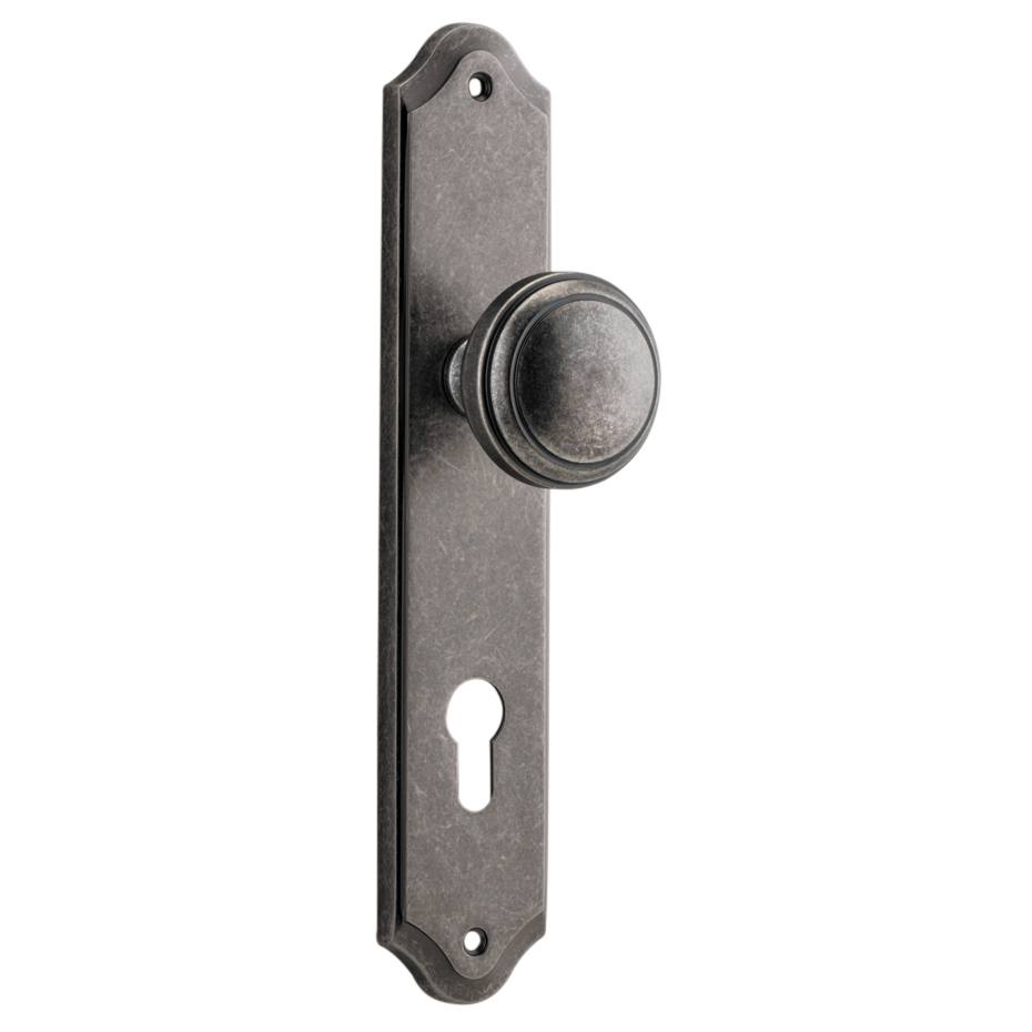 Paddington Knob Shouldered Backplate Distressed Nickel