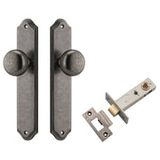 Cambridge Knob Shouldered Backplate Passage Kit Distressed Nickel