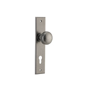 Paddington Knob Distressed Nickel Chamfered Backplate