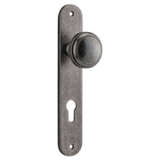 Paddington Knob Oval Backplate Distressed Nickel