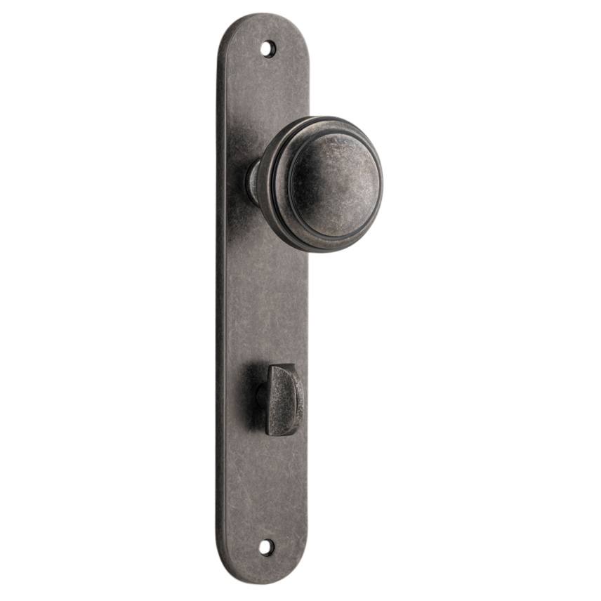 Paddington Knob Oval Backplate Distressed Nickel