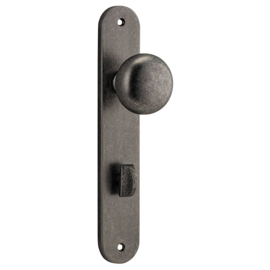Cambridge Knob Oval Backplate Distressed Nickel