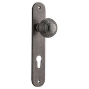 Guildford Knob Oval Backplate Distressed Nickel