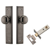Cambridge Knob Stepped Backplate Passage Kit Distressed Nickel