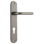 Oslo Lever Oval Backplate Distressed Nickel