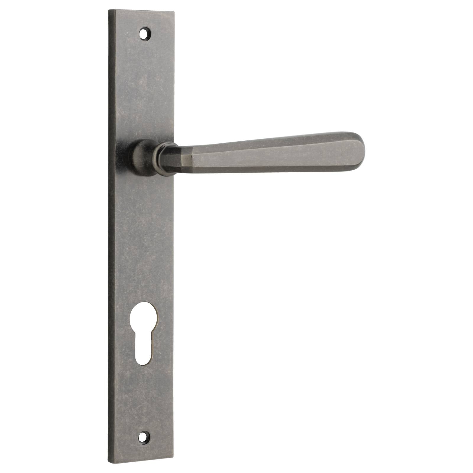 Copenhagen Lever Rectangular Backplate Distressed Nickel
