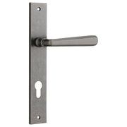 Copenhagen Lever Rectangular Backplate Distressed Nickel