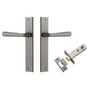 Copenhagen Lever Rectangular Backplate Passage Kit Distressed Nickel