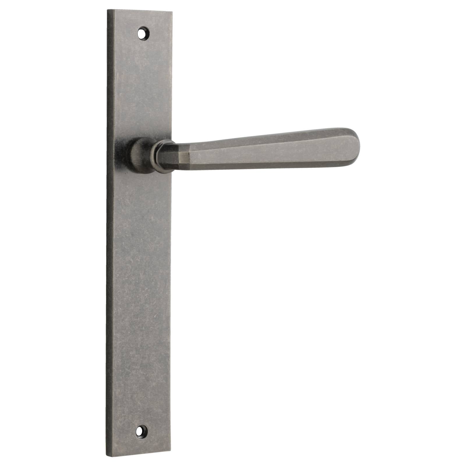 Copenhagen Lever Rectangular Backplate Distressed Nickel