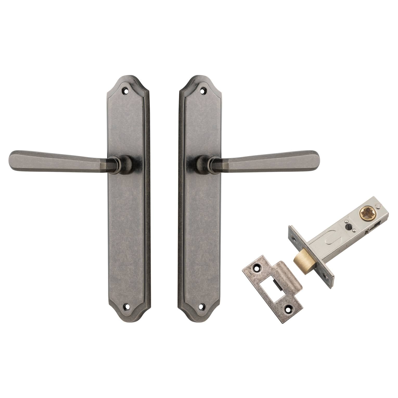 Copenhagen Lever Shouldered Backplate Passage Kit Distressed Nickel