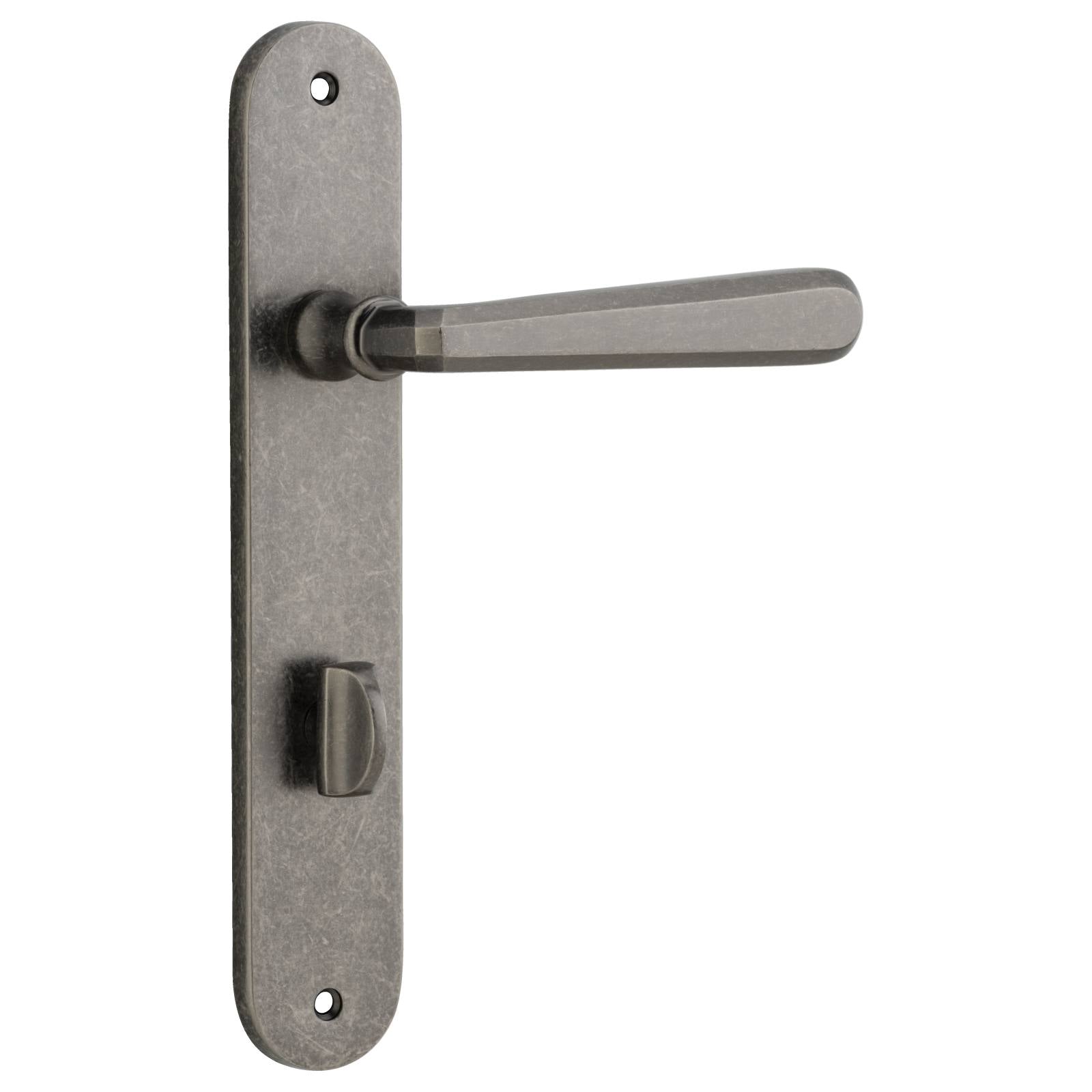 Copenhagen Lever Oval Backplate Distressed Nickel