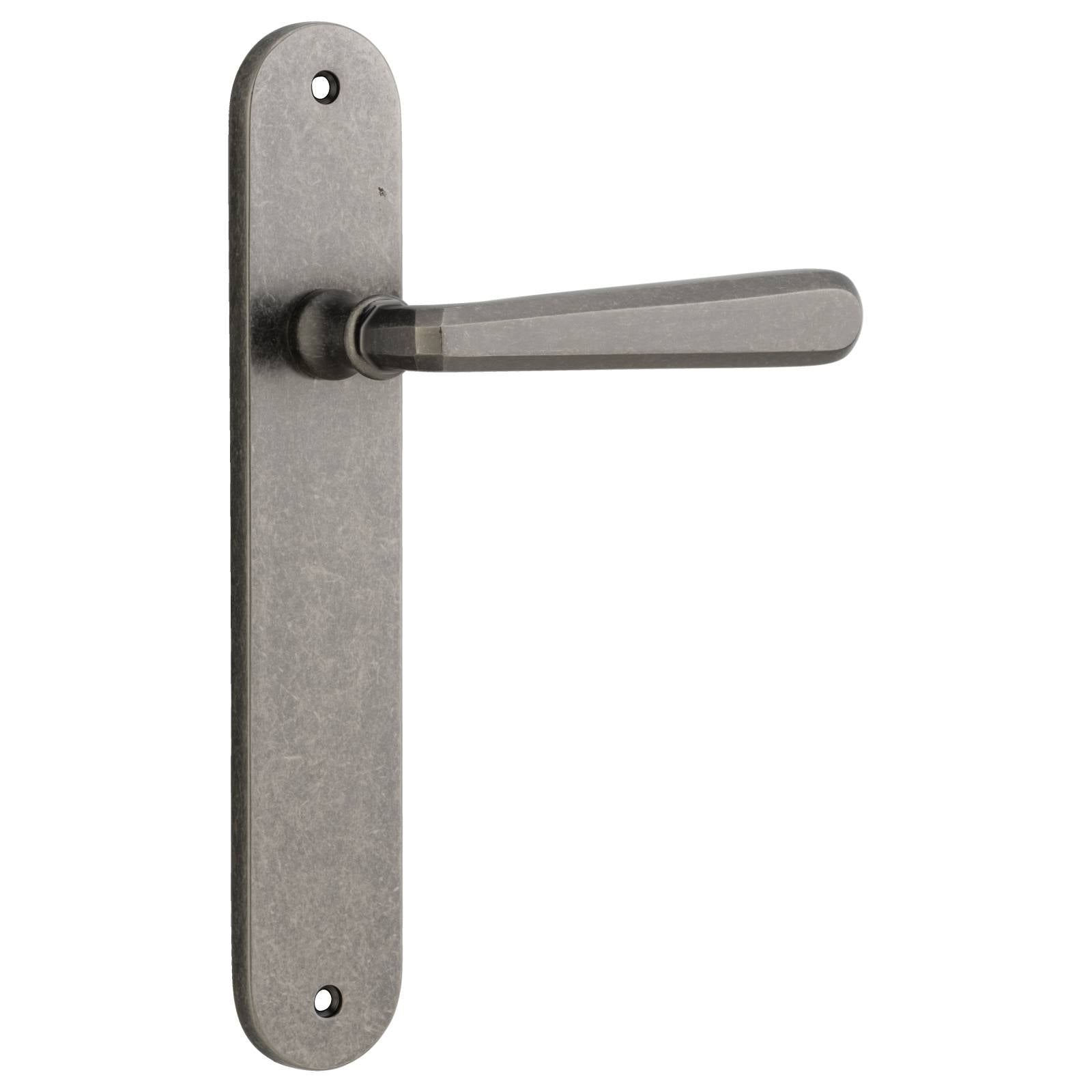 Copenhagen Lever Oval Backplate Distressed Nickel