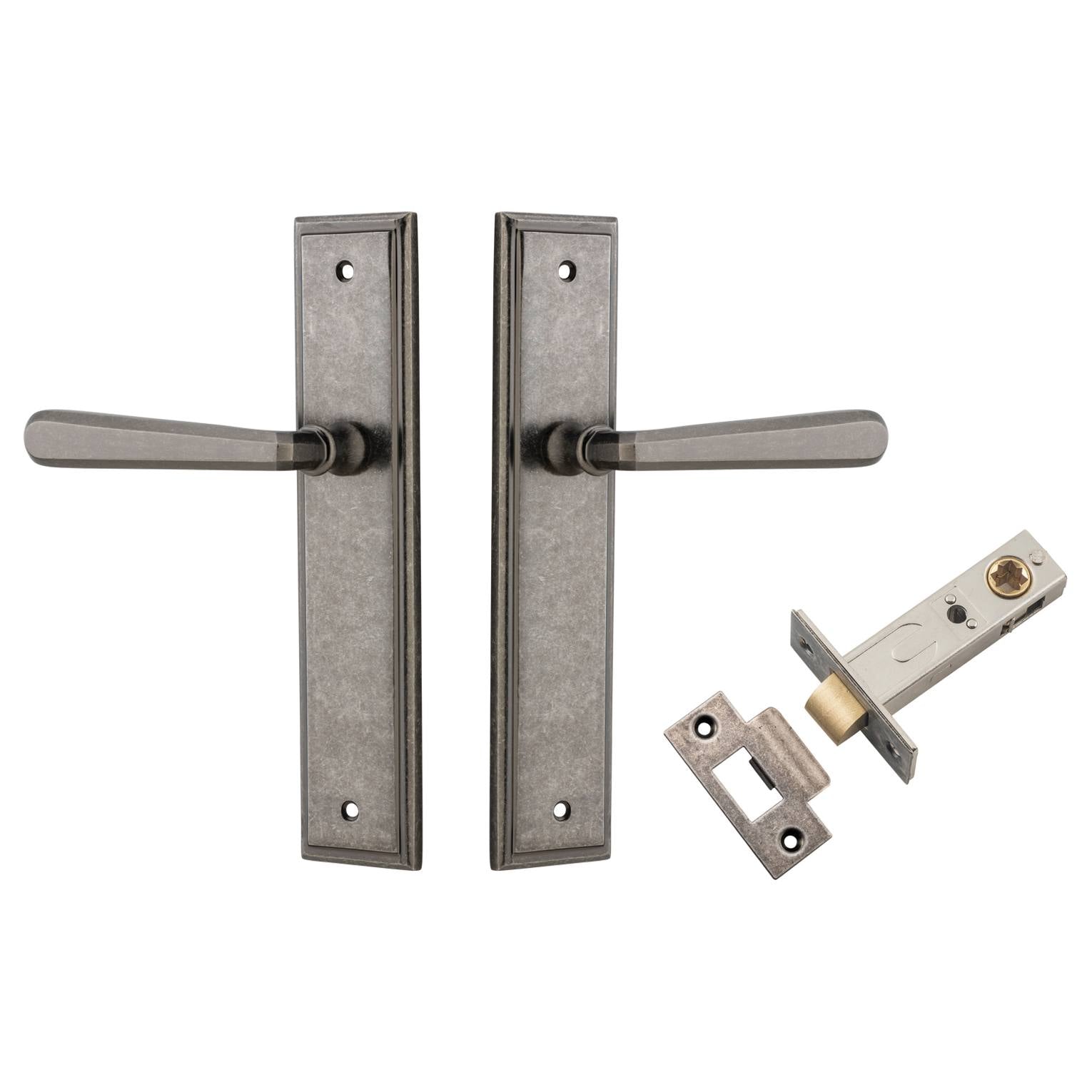 Copenhagen Lever Stepped Backplate Passage Kit Distressed Nickel