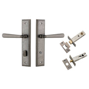 Copenhagen Lever Steppedd Backplate Privacy Kit w Privacy Turn Distressed Nickel