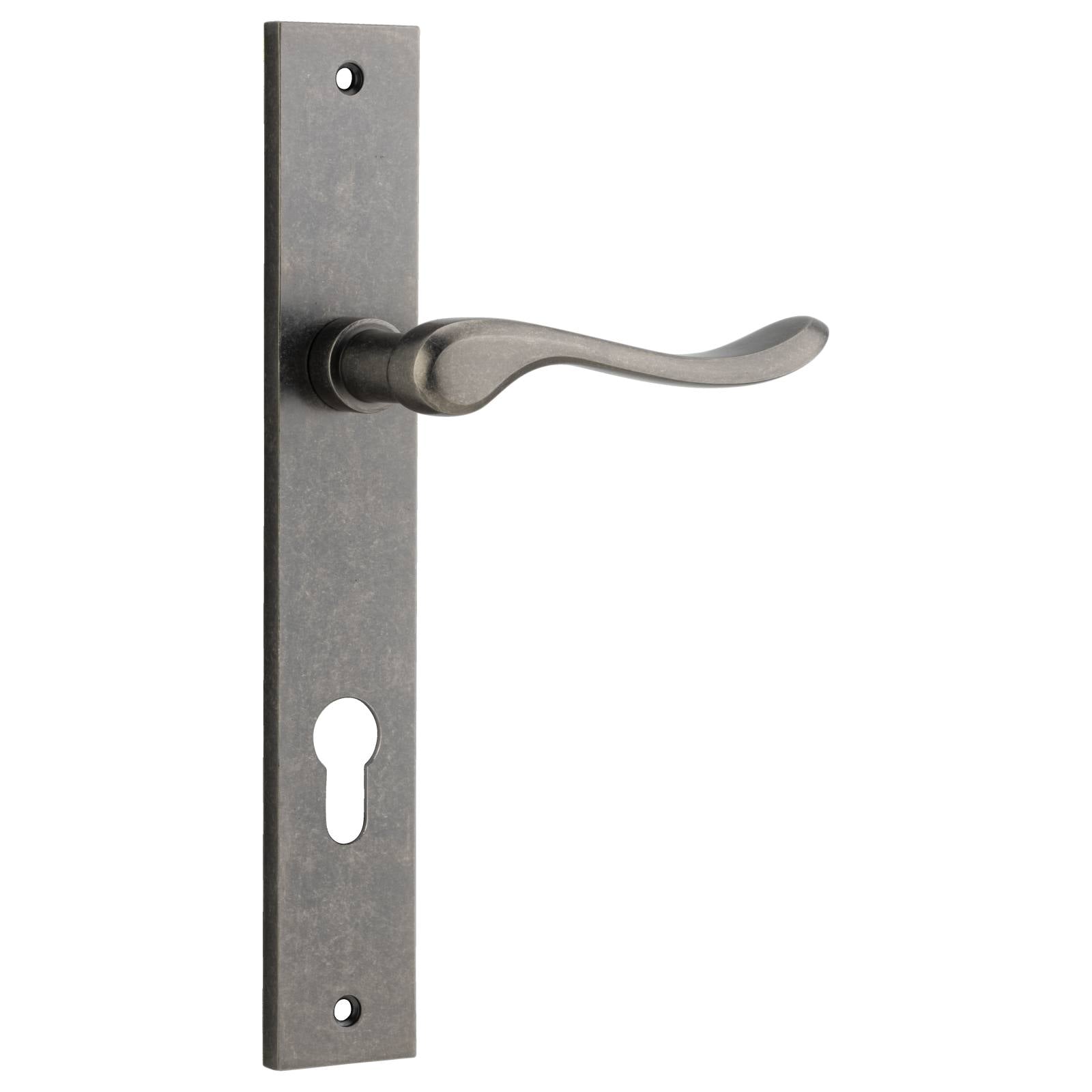 Stirling Lever Rectangular Backplate Distressed Nickel