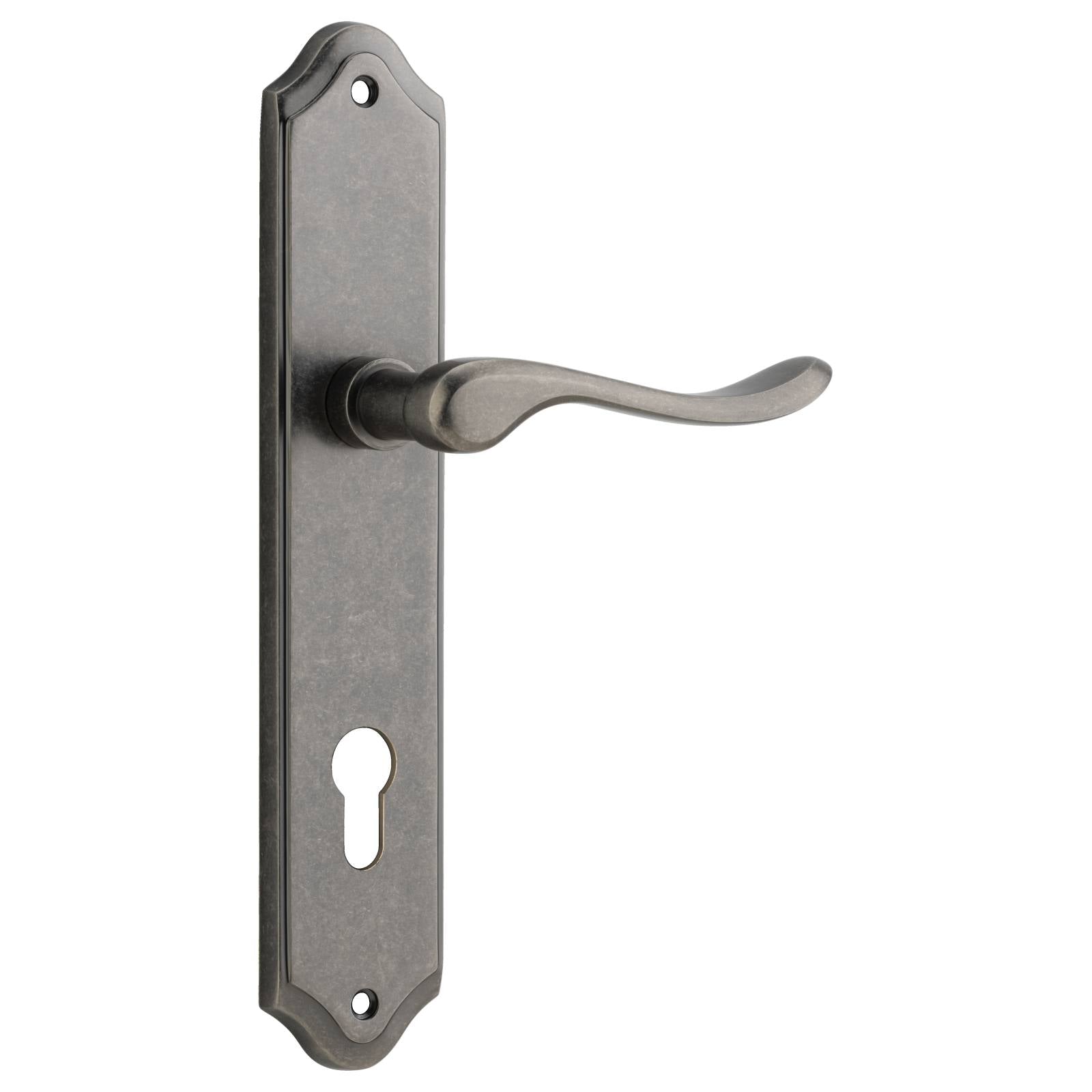 Stirling Lever Shouldered Backplate Distressed Nickel