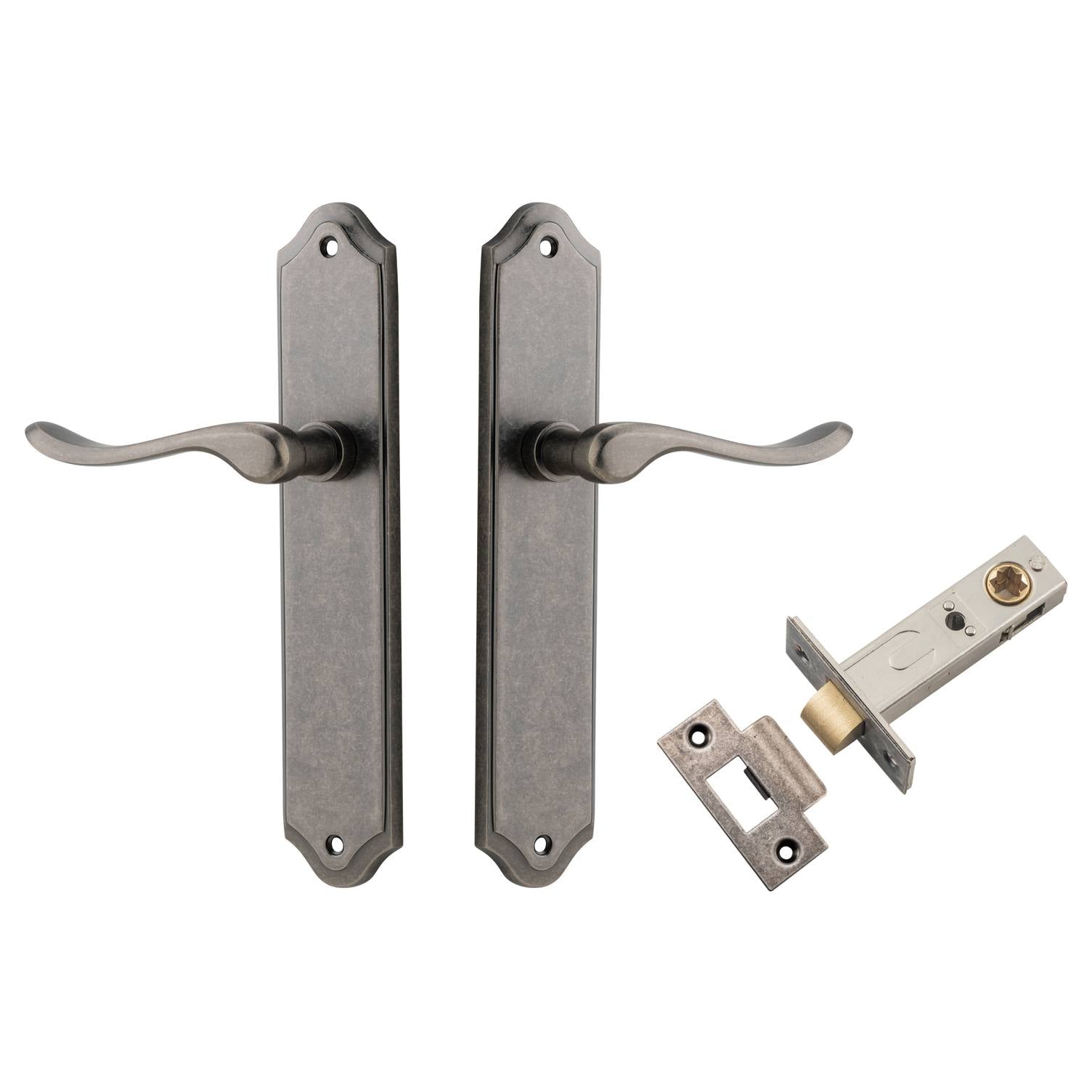 Stirling Lever Shouldered Backplate Passage Kit Distressed Nickel