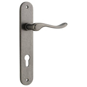 Stirling Lever Oval Backplate Distressed Nickel