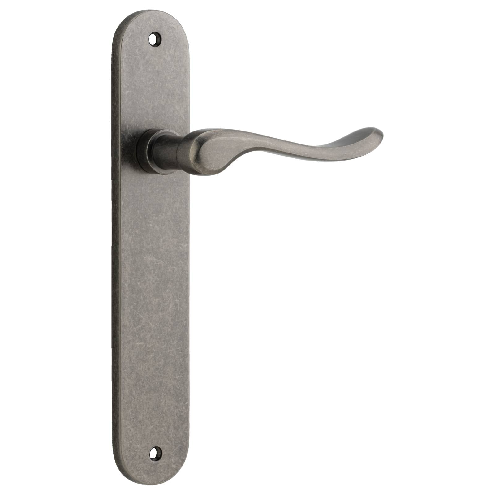 Stirling Lever Oval Backplate Distressed Nickel