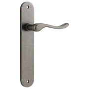 Stirling Lever Oval Backplate Distressed Nickel