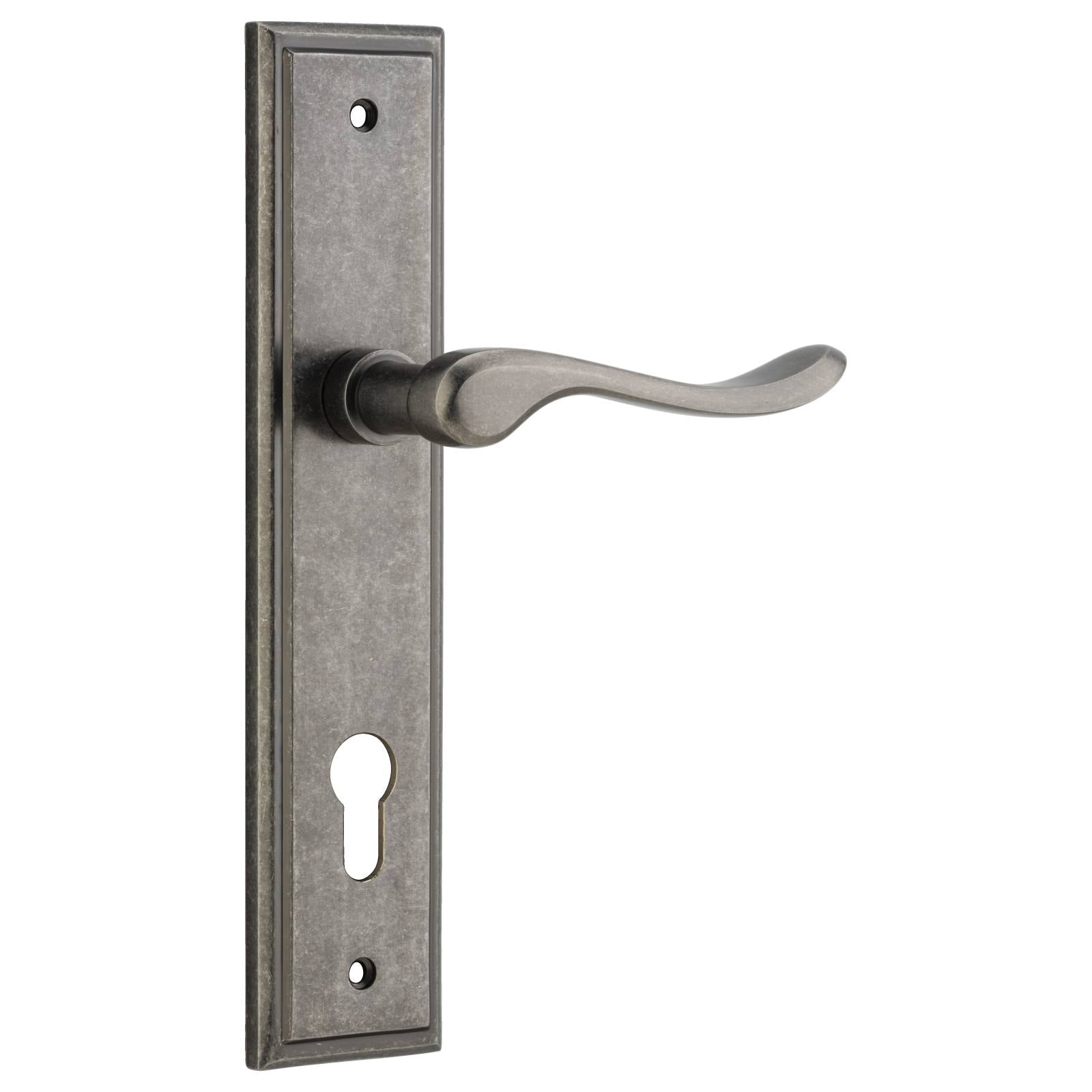 Stirling Lever Stepped Backplate Distressed Nickel