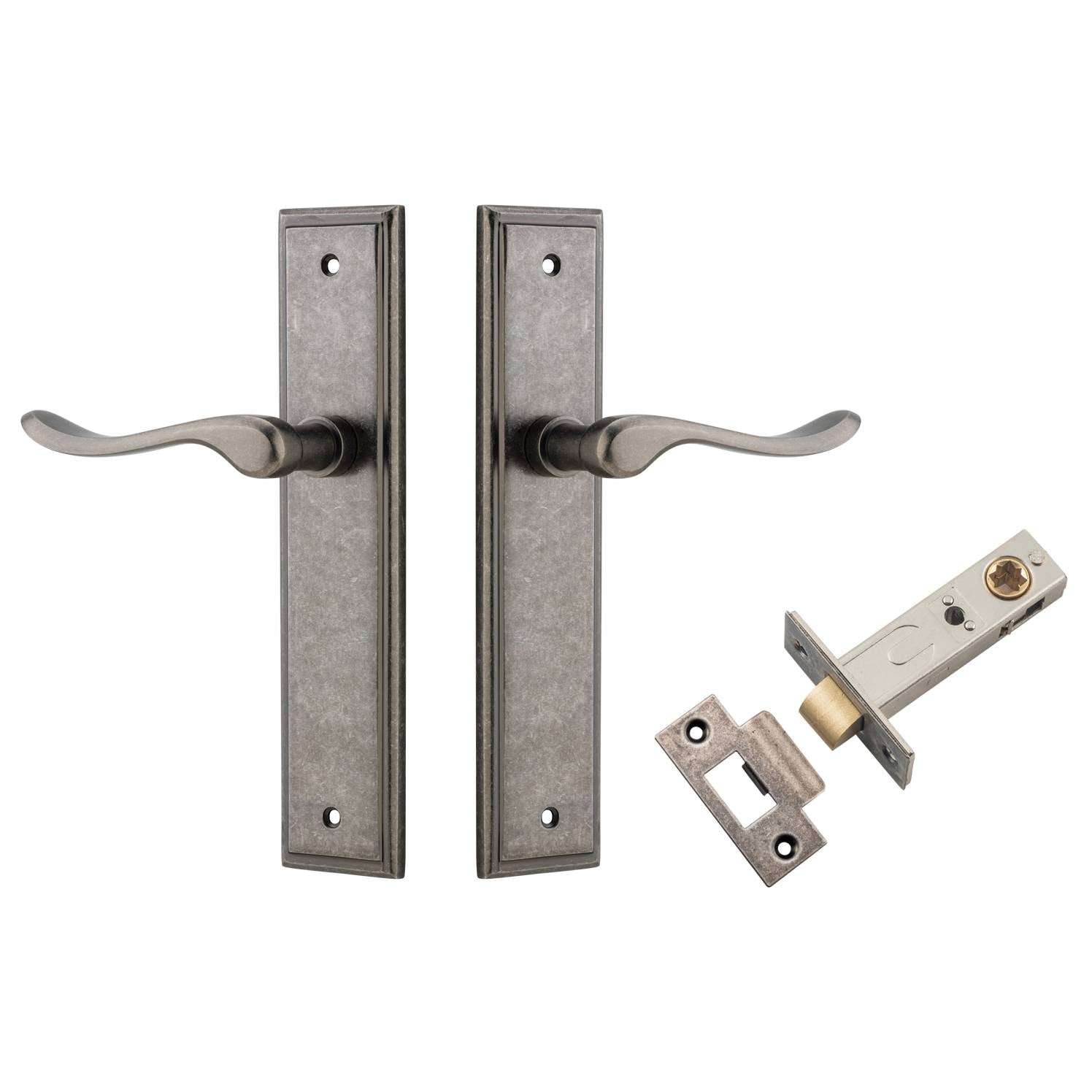 Stirling Lever Stepped Backplate Passage Kit Distressed Nickel