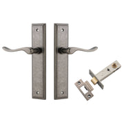Stirling Lever Stepped Backplate Passage Kit Distressed Nickel