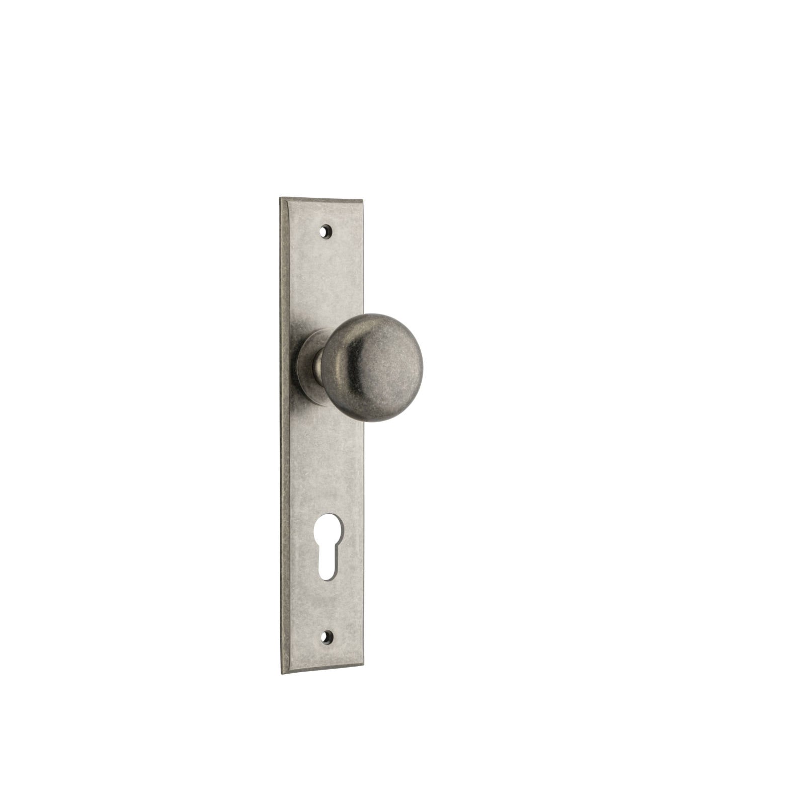 Cambridge Knob Distressed Nickel Chamfered Backplate