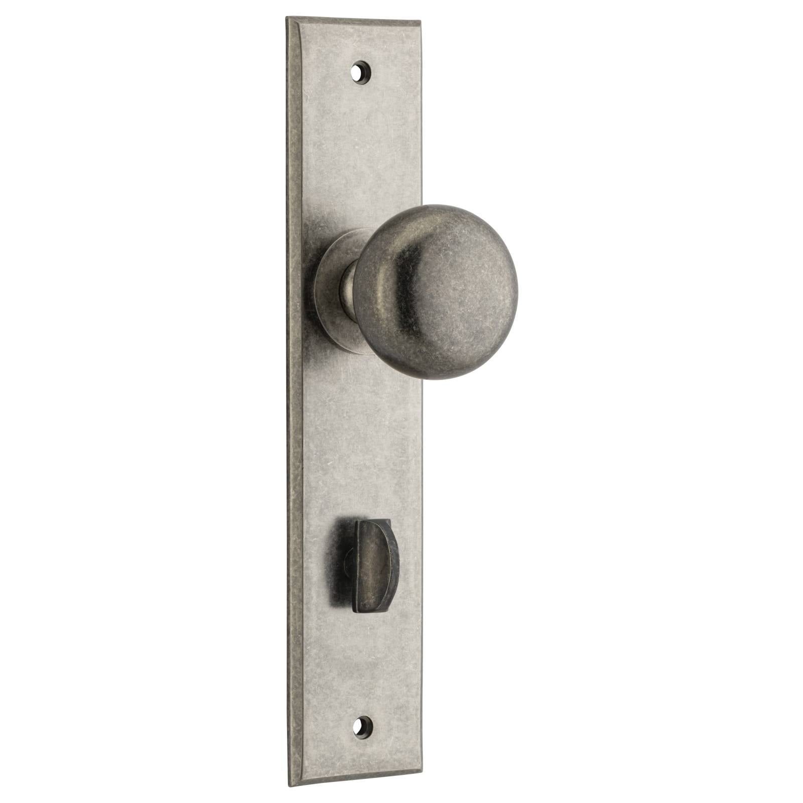 Cambridge Knob Distressed Nickel Chamfered Backplate