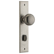 Cambridge Knob Distressed Nickel Chamfered Backplate